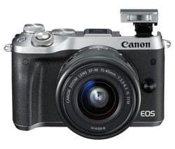 Canon EOS M6 Mirrorless Camera EF-M 15-45mm f/3.5-6.3 IS STM Lens Kit - Silver - Image 1