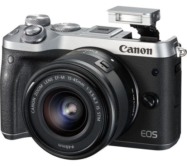 Canon EOS M6 Mirrorless Camera EF-M 15-45mm f/3.5-6.3 IS STM Lens Kit - Silver - Image 3