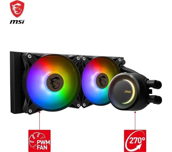 MSI MAG CORELIQUID E240 240mm ARGB Liquid CPU Cooler - Black - Image 4