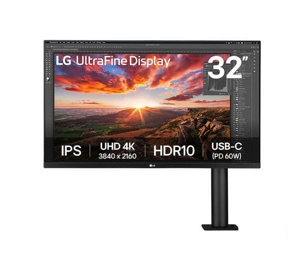 LG UltraFine Ergo 32UN880K-B.AEK 4K Ultra HD 32" IPS LED Monitor with USB-C 60W - Black
