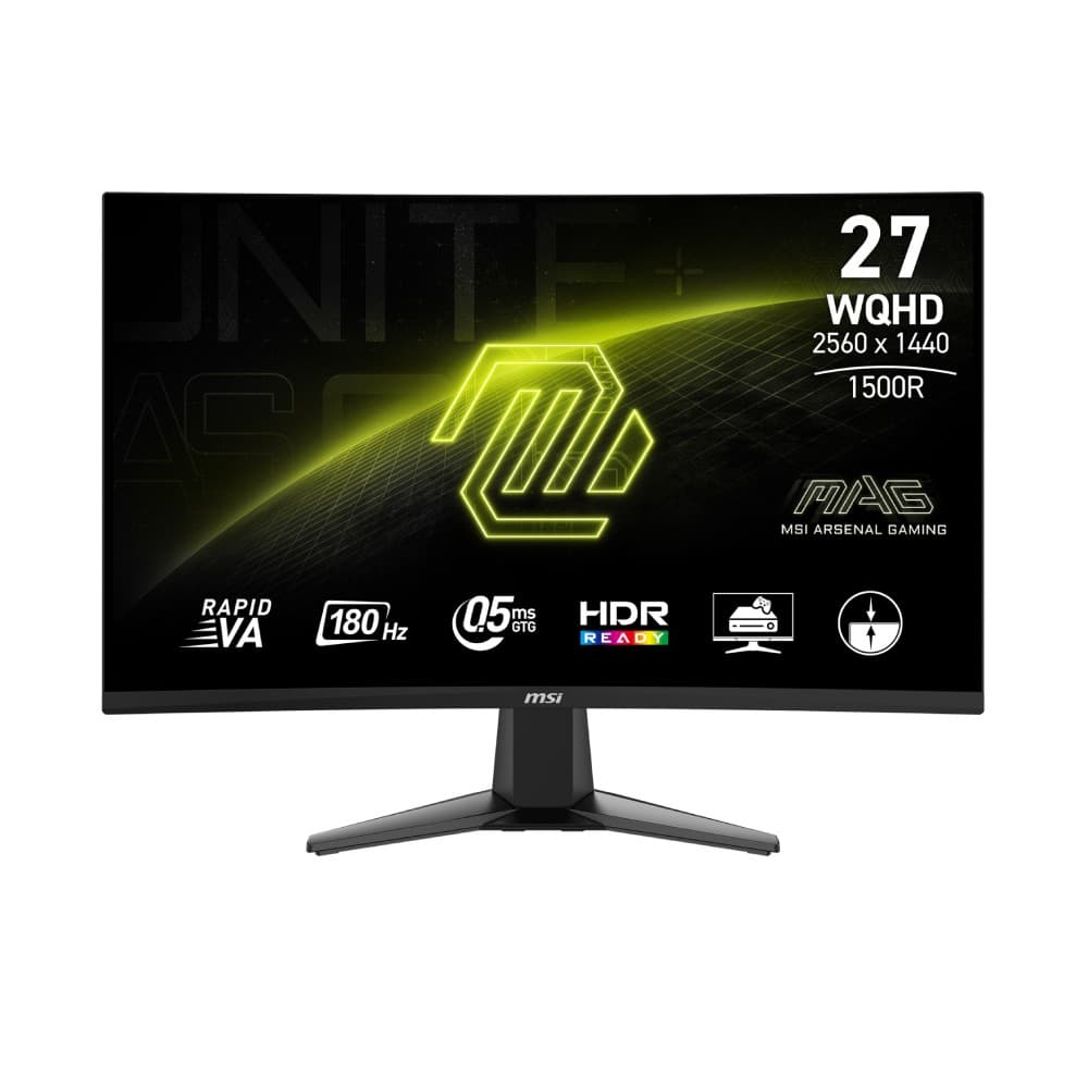 MSI MAG 27CQ6F 27" VA Quad HD 180 Hz 0.5 ms Curved Black Gaming Monitor - Image 2