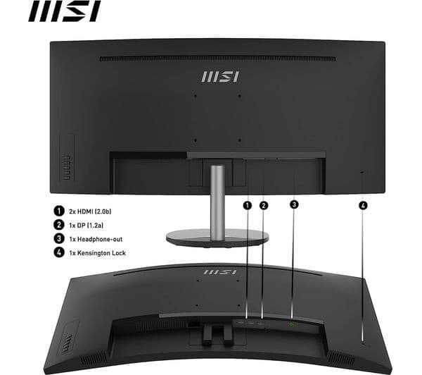 MSI PRO MP341CQ 34" Curved UWQHD 3440x1440 100Hz LED Monitor - Image 5