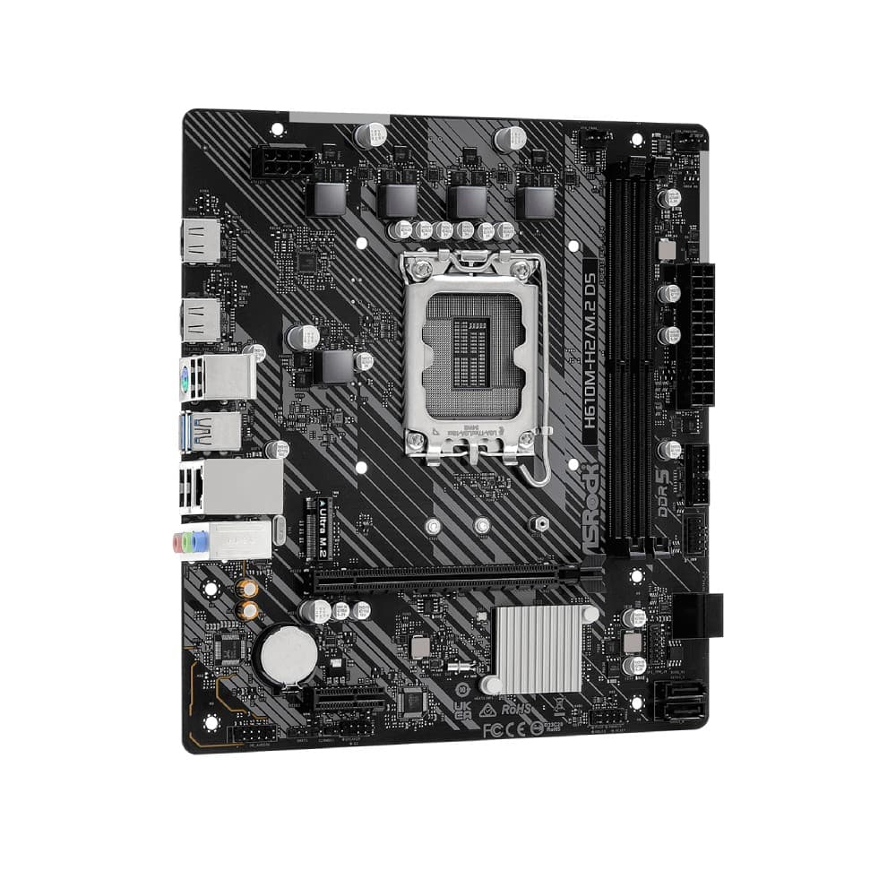 Asrock H610M-H2/M.2 D5 Intel H610 DDR5 Micro-ATX Socket LGA 1700 Motherboard - Image 3