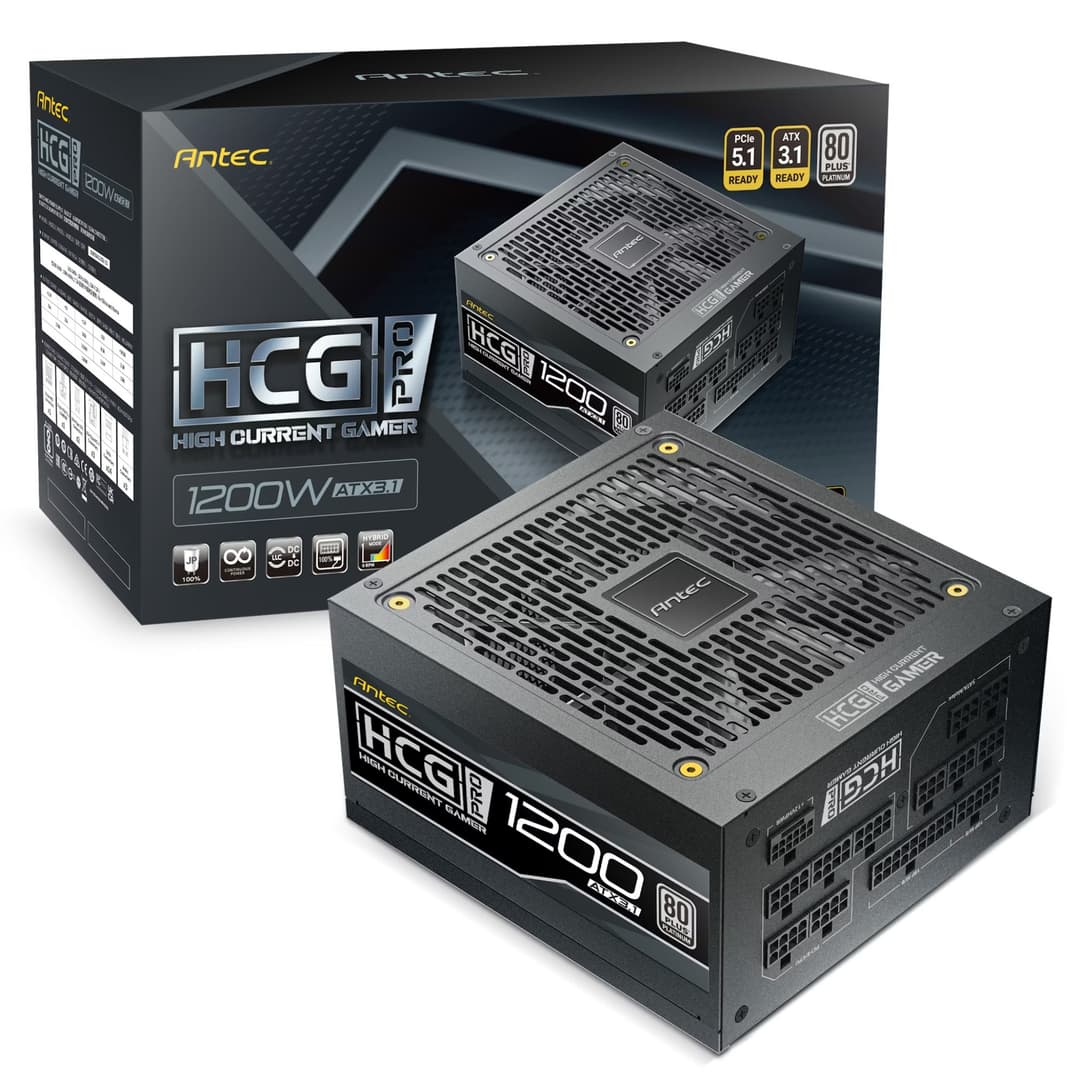 Antec HIGH CURRENT GAMER HCG1200 PRO ATX 3.1 1200W 80PLUS Platinum PSU Power Supply - Image 1