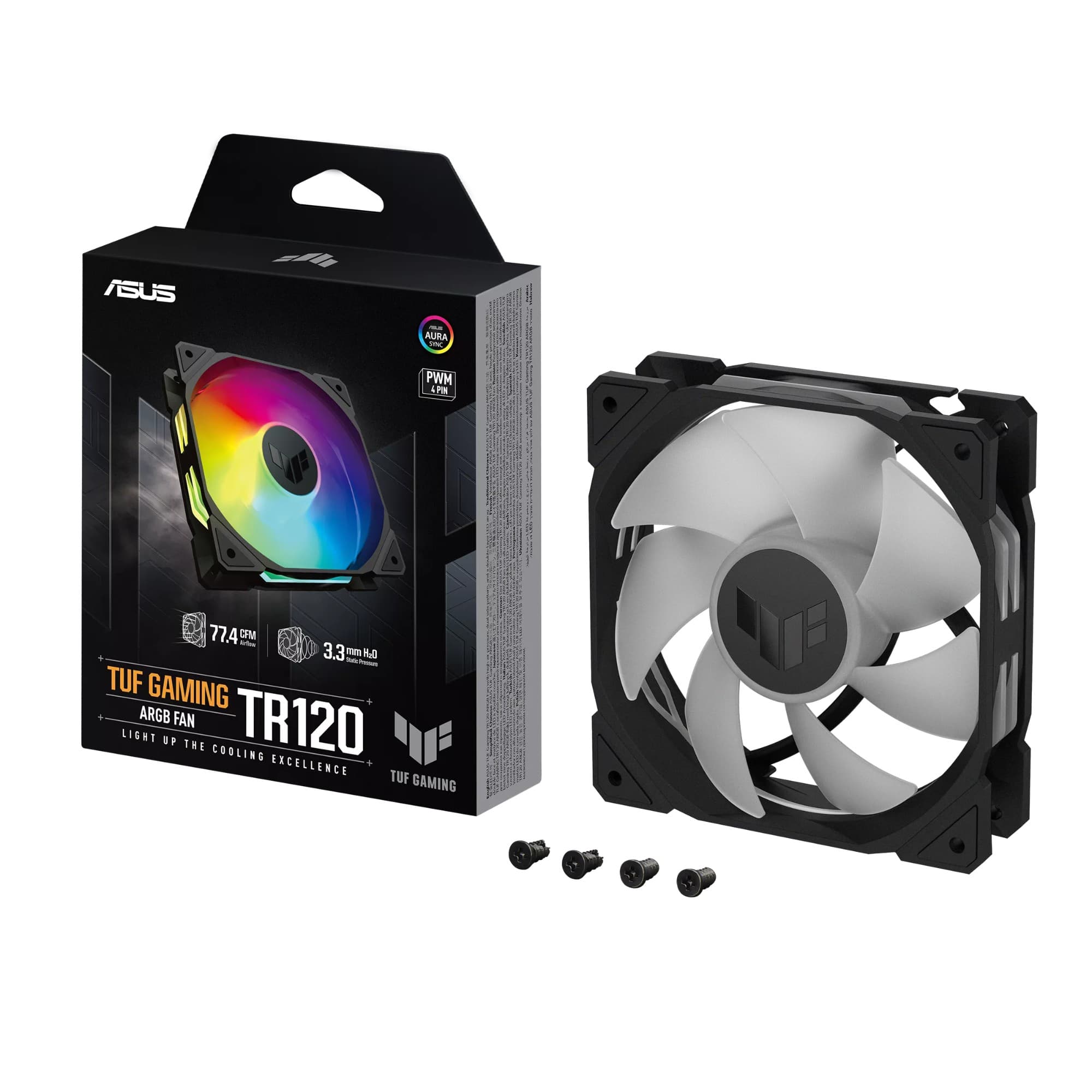 ASUS TUF Gaming TR120 ARGB 120mm PWM Case Fan - Black 1-Pack