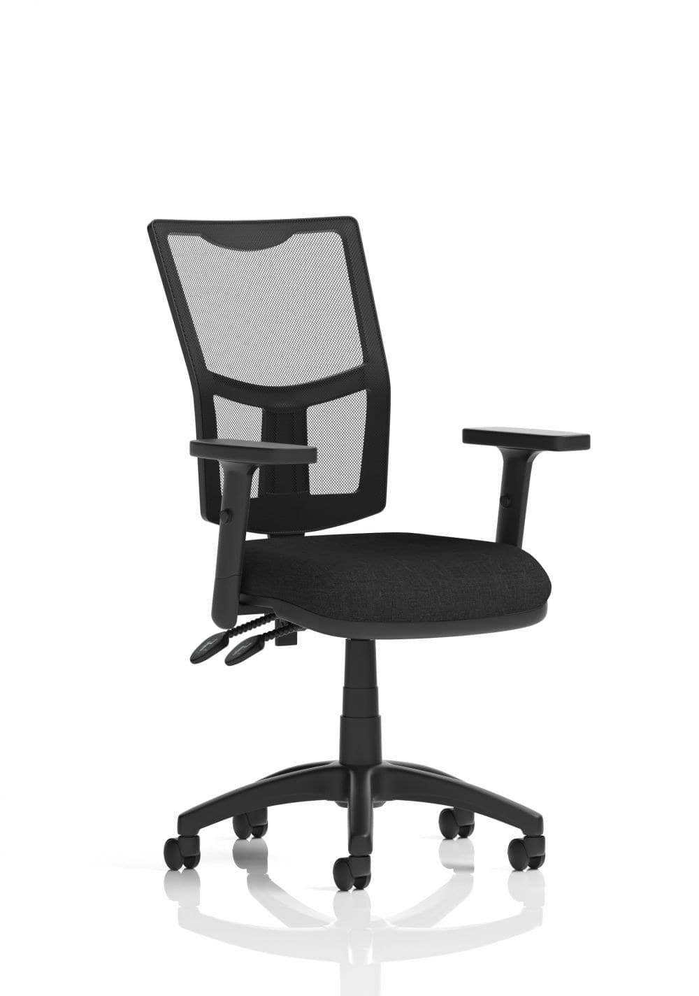 Dynamic Eclipse Plus II Lever Task Operator Chair Mesh Back Black - Height Adjustable Arms - Image 1