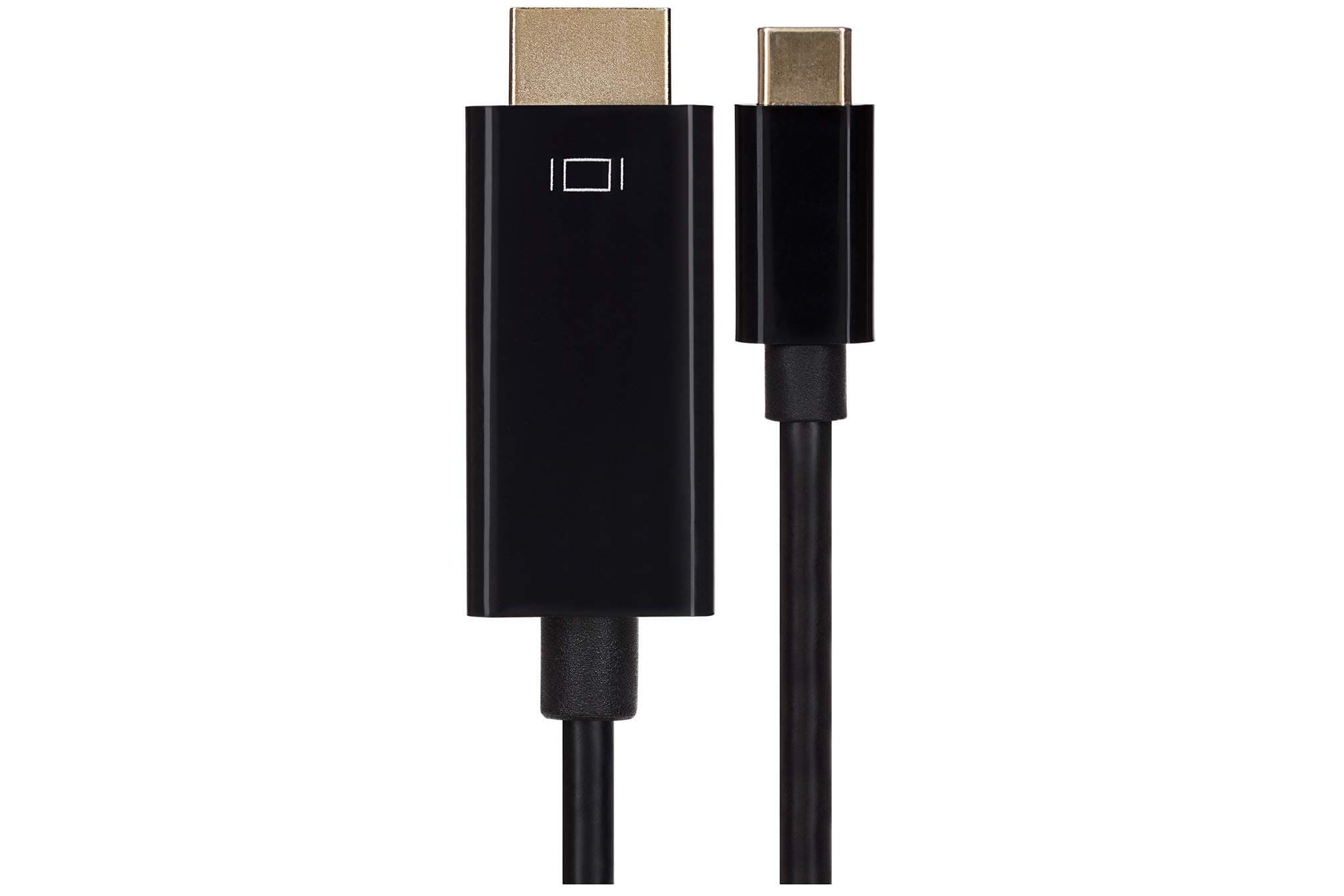 Maplin USB-C to HDMI Cable Supports Ultra HD 4K@60Hz V3.1 - Black, 1m