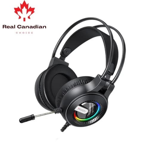 Yesido EK02 Professional Gaming Headset With LED Light USB Port and 3.5mm Jack - Black - Image 1