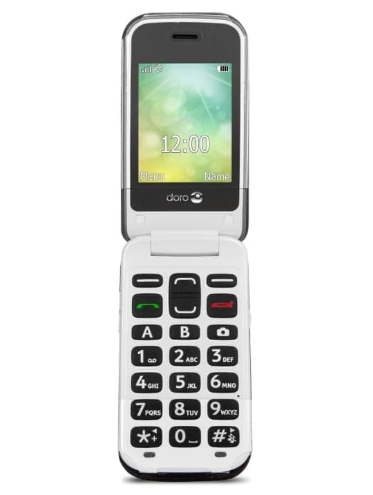 Doro 2424 2G Flip Basic Mobile Phone for Seniors with 2.4 inch Display - Black - Image 1