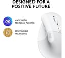 Logitech Lift Vertical Ergonomic Mouse - White thumbnail 5