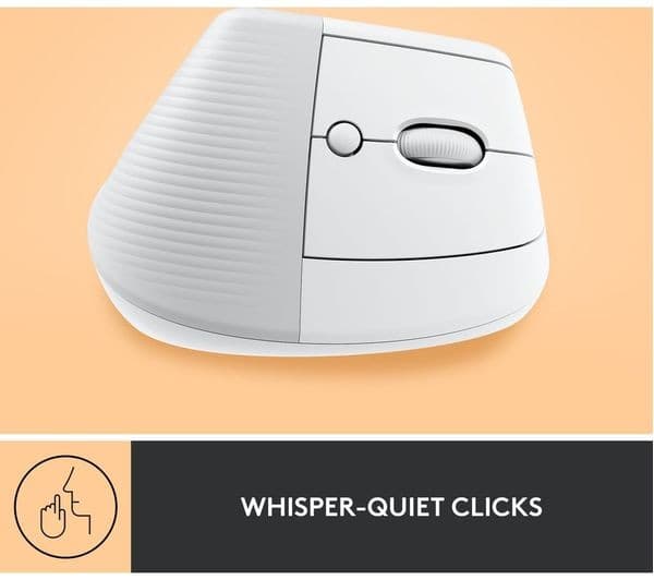 Logitech Lift Vertical Ergonomic Mouse - White - Image 7