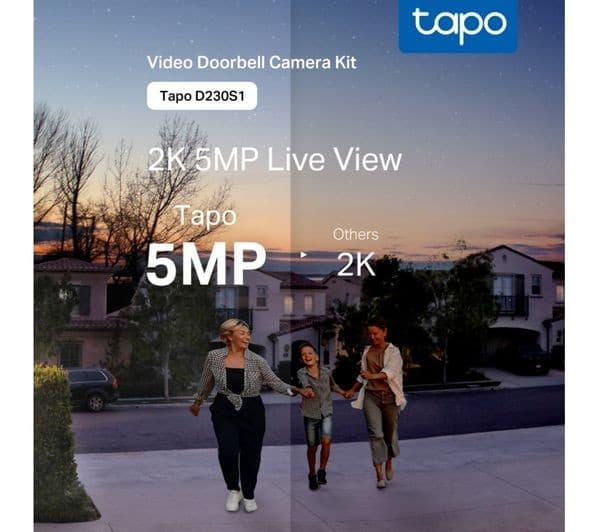 TP-LINK Tapo D230S1 2K 5 MP WiFi Video Doorbell with Chime - White - Image 8