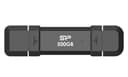 Silicon Power Marvel Xtreme DS72 USB 3.2 Gen 2 Portable SSD Stick (Type-A / Type-C) Black - 500GB thumbnail 3