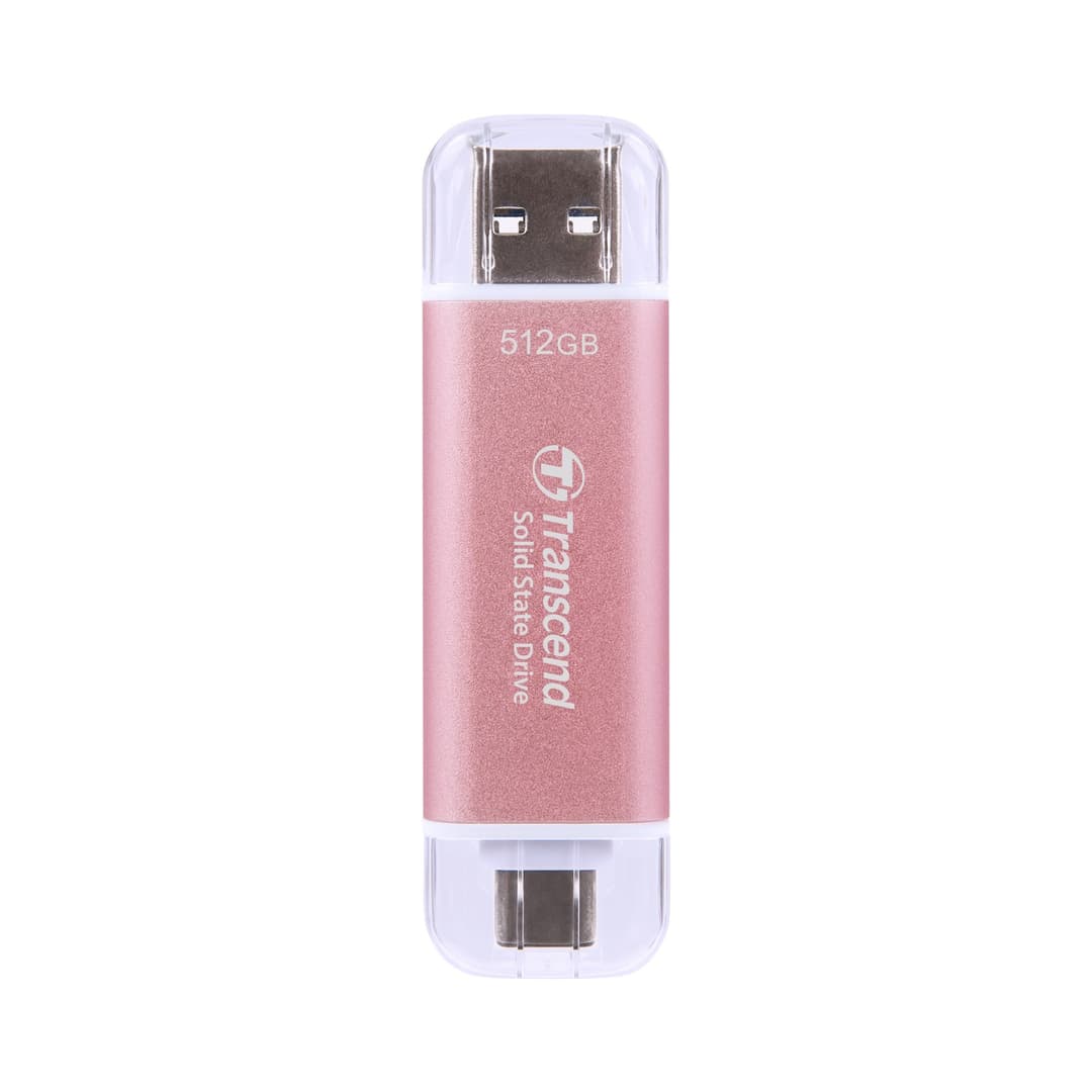 512GB Transcend ESD310 Portable SSD Dual USB 10Gbps (Type-A and Type-C) Pink - Image 2