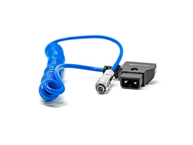 Kondor Blue Coiled D-Tap to BMPCC 4K/6K Power Cable, 16in-50in - Blue (KB-WEIPUBM4KCOIL-FBM) - Image 1