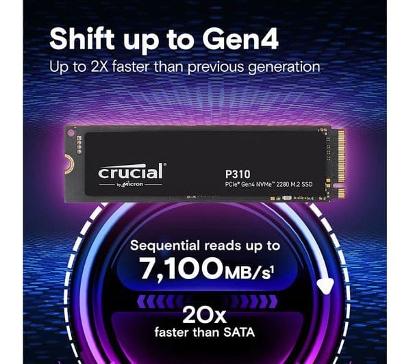 Crucial P310 M.2 2280 PCIe 4.0 NVMe Internal SSD 500GB - Image 2