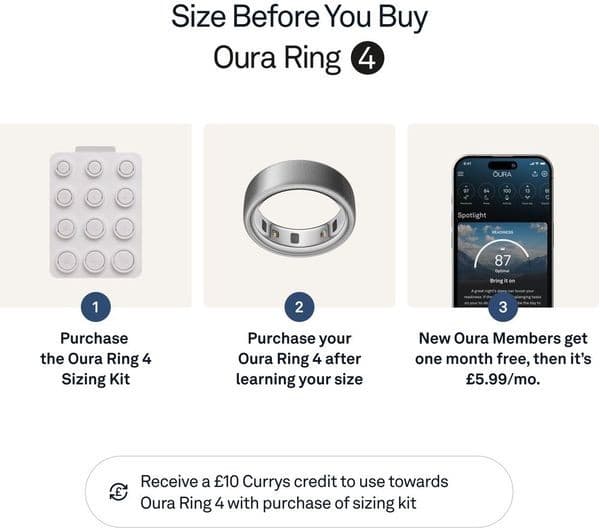 Oura Ring 4 Smart Ring - Brushed Silver, Size 9 - Image 3