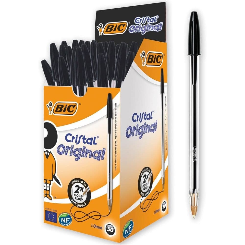 BIC Cristal Original Ballpoint Pen Medium 1.0mm Pack of 50 - Black - Image 1