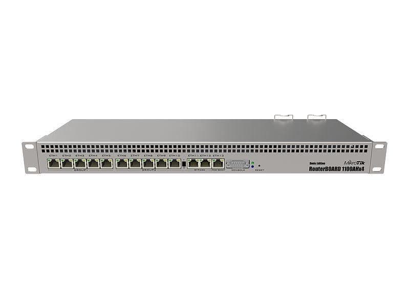 MikroTik RB1100AHx4 Router - 13x Gigabit Ethernet, Quad-Core 1.4GHz, 1GB RAM, RouterOS L6