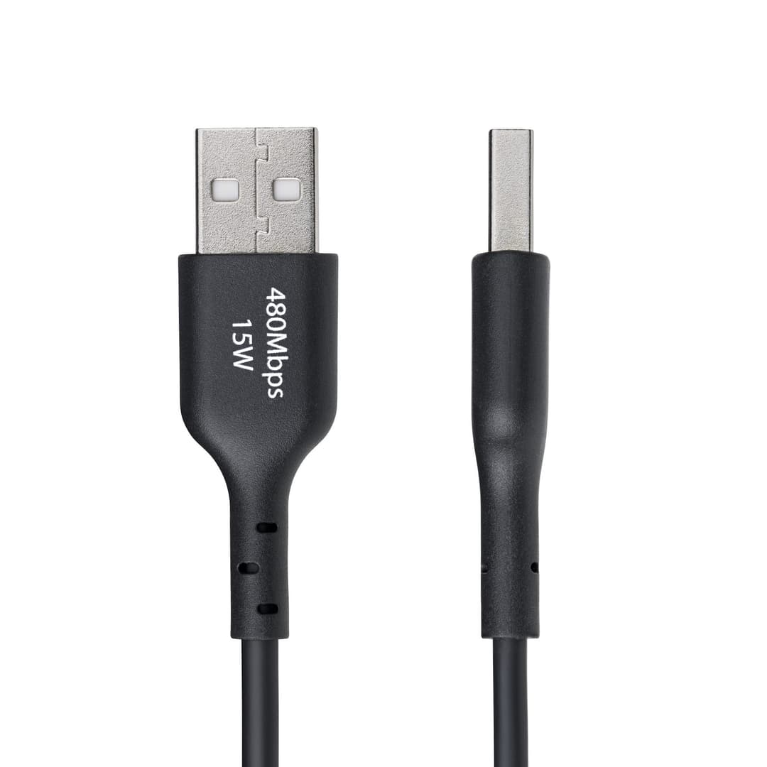 StarTech.com 3ft (1m) USB-A to USB-C Charging Cable, Charge & Sync, 3A, USB 2.0, TPE Jacket - Black USB Charging Cord - Image 2