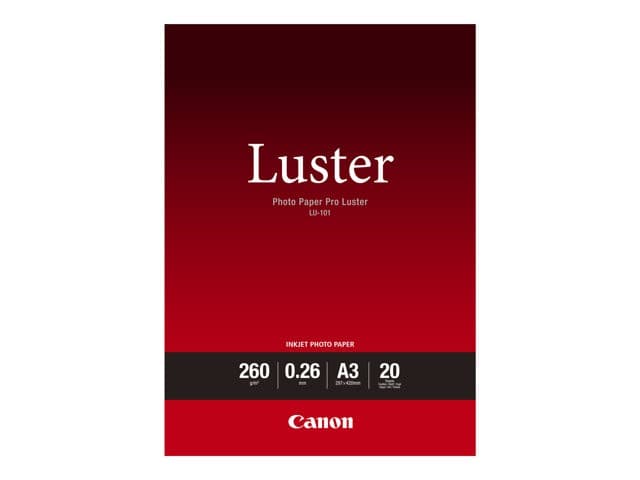 Canon Photo Paper Pro Luster LU-101 - photo paper - luster - 20 sheet(s) - A3 - 260 g/m² - Image 1
