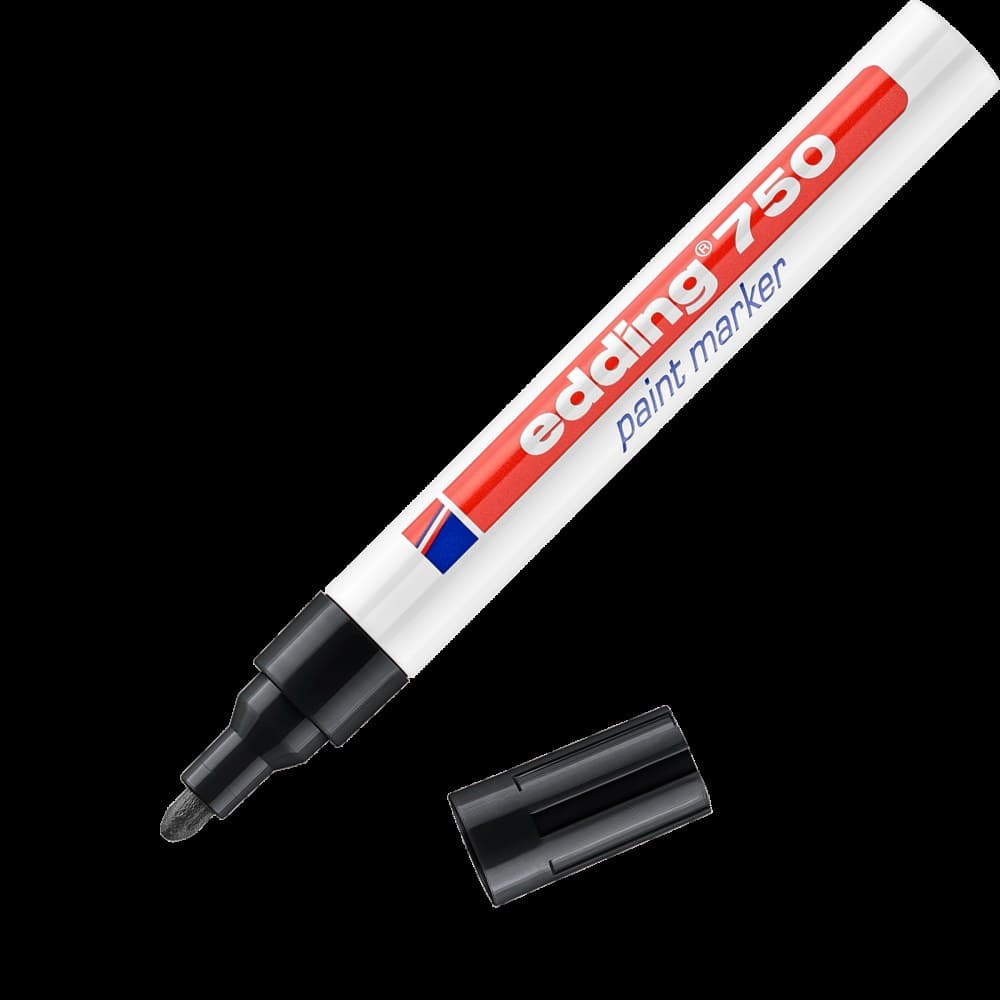 edding 750 Paint Marker Round Nib 2-4mm - Black - Box of 10 - Image 1
