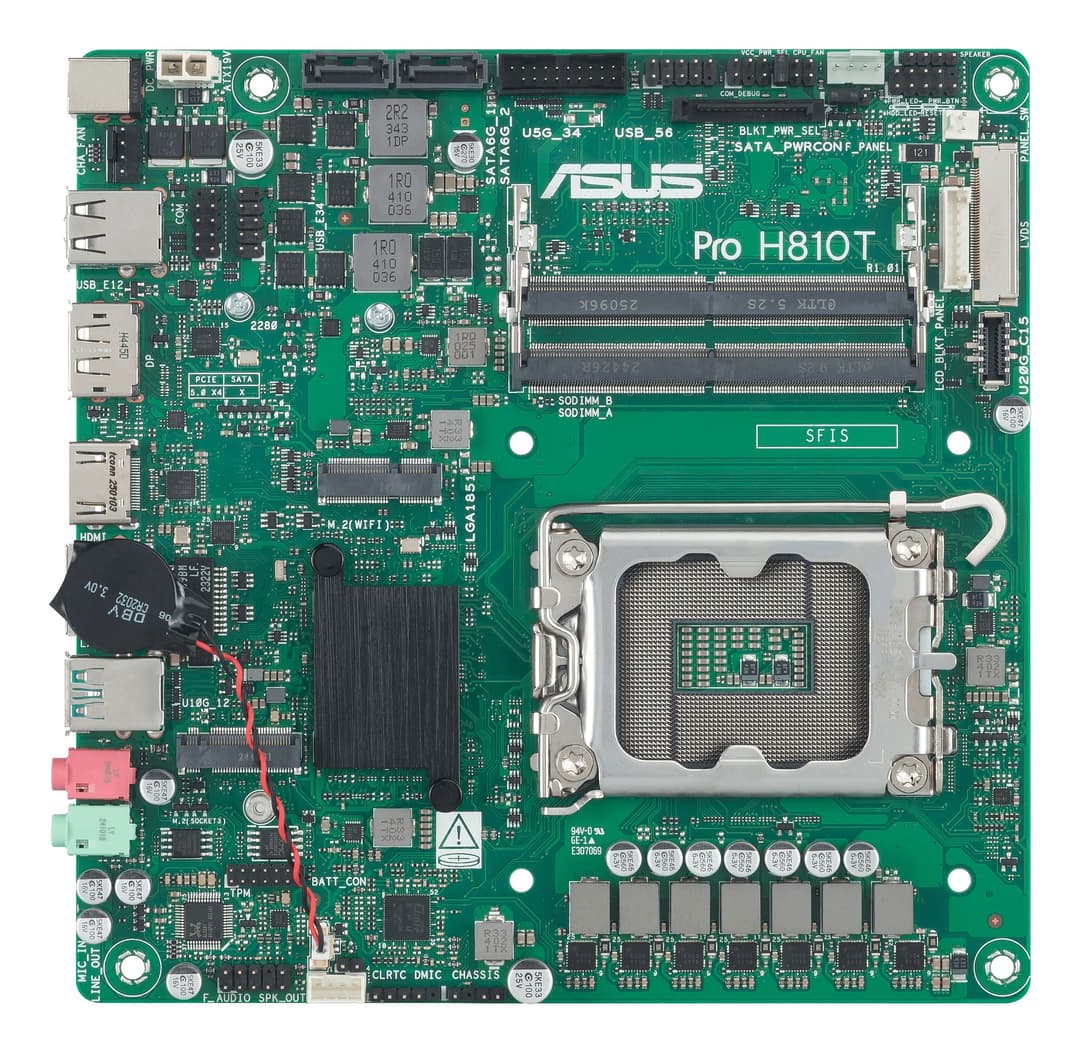 ASUS Pro H810T-CSM Intel H810 LGA 1851 (Socket V1) mini ITX - Image 1