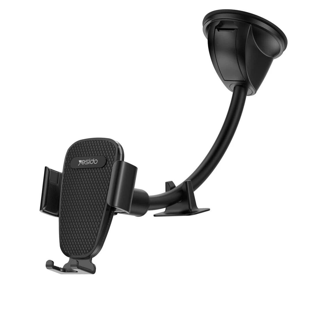 Yesido 30CM Gooseneck Suction Cup Car Phone Holder Large Trucks Vans - Black - Image 1