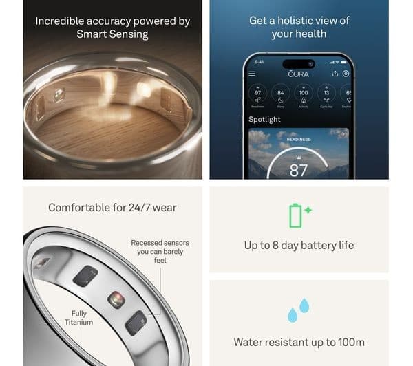 Oura Ring 4 Smart Ring - Silver, Size 11 - Image 5