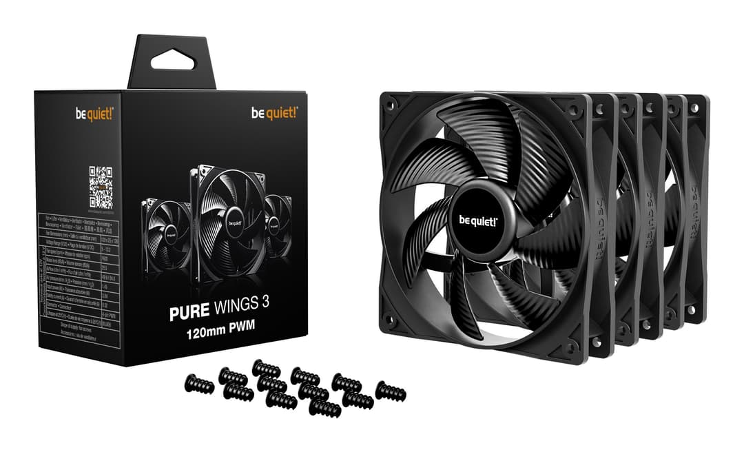 be quiet! Pure Wings 3 120mm PWM Triple Pack Case Fans - Black - Image 3