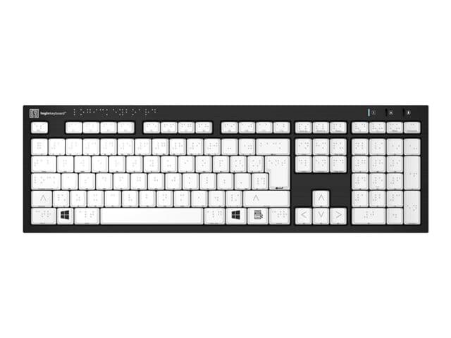 Logic Keyboards Slim Line Braille Keyboard Silver - Image 1