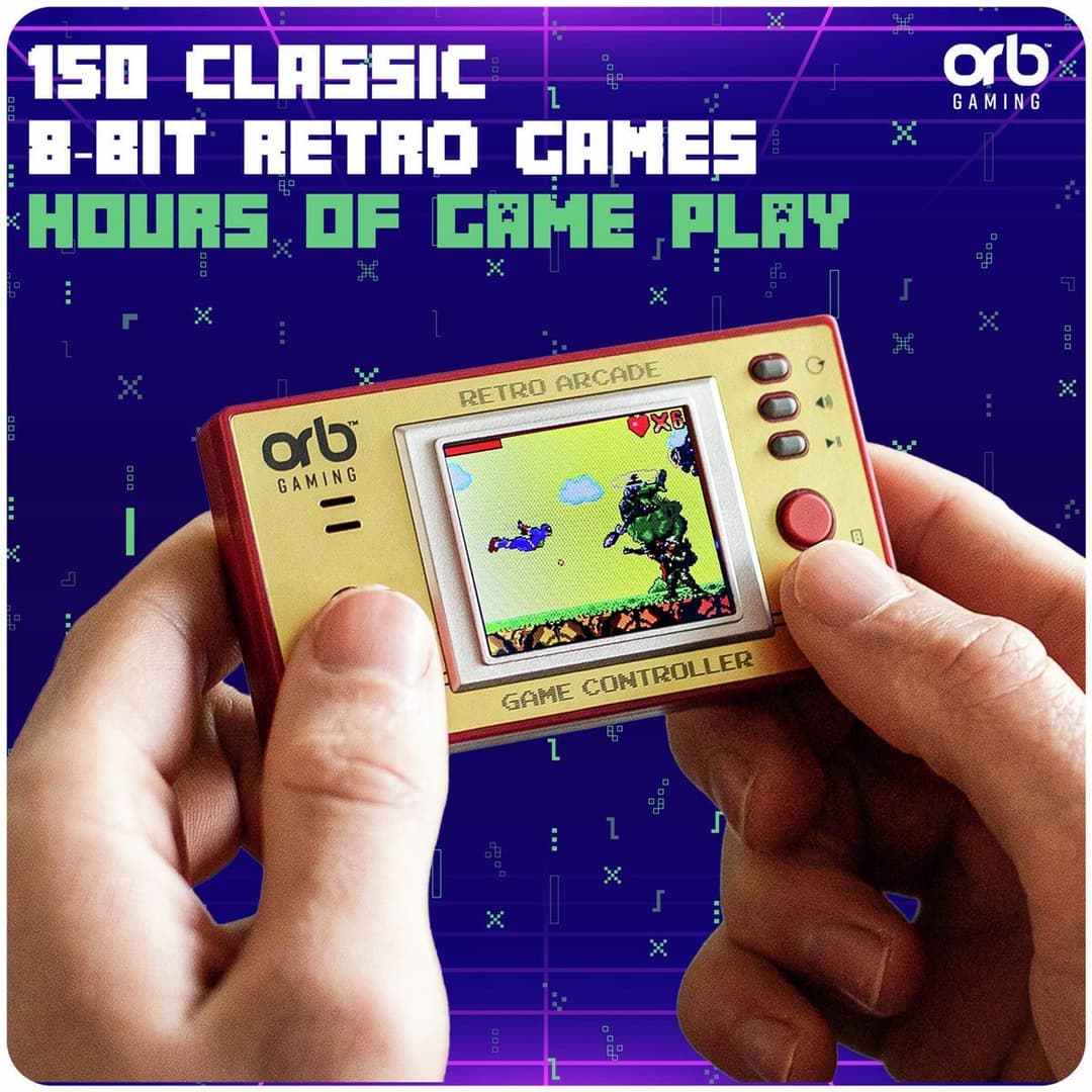 Orb Retro Mini Handheld Console - 150 Built-In 8-Bit Games, 1.8 Inch Colour Screen - Image 2