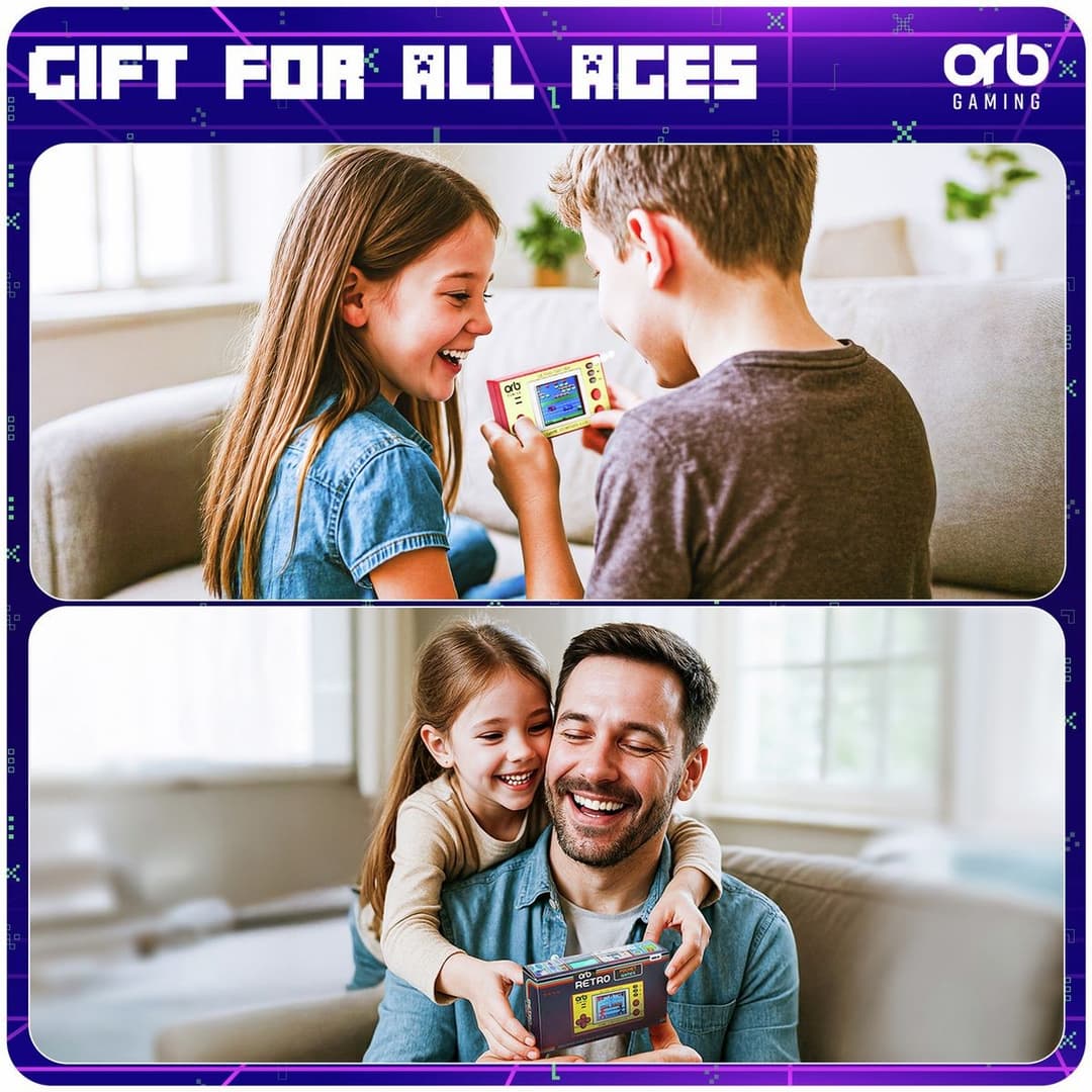 Orb Retro Mini Handheld Console - 150 Built-In 8-Bit Games, 1.8 Inch Colour Screen - Image 8