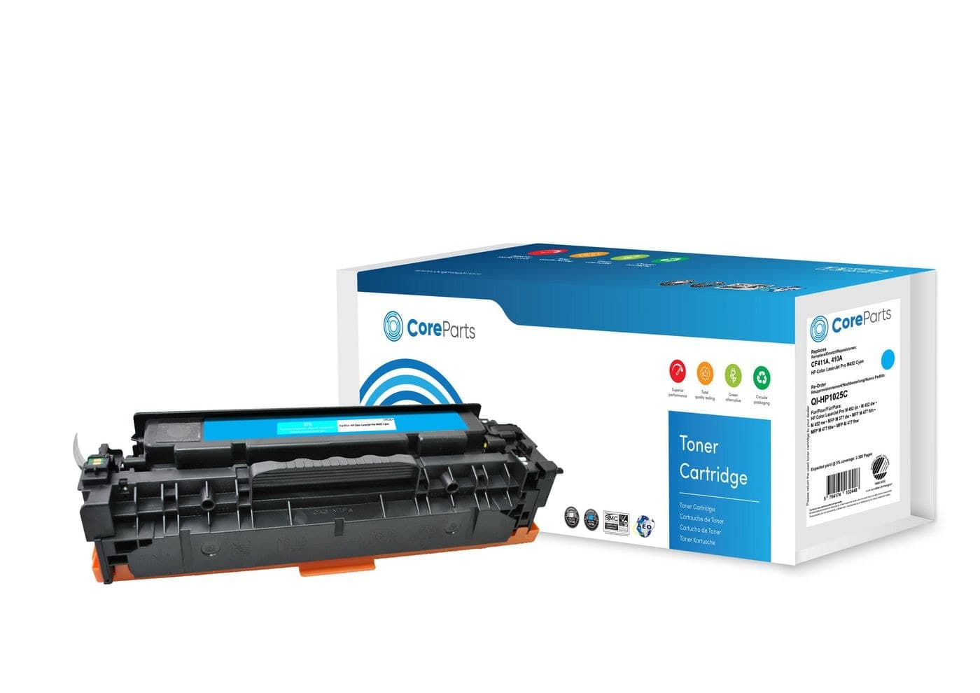 CoreParts Compatible Toner Cartridge for HP 410A (CF411A) - Cyan