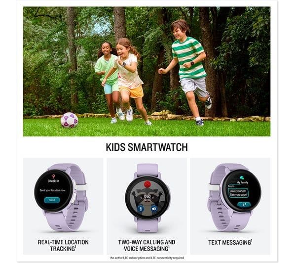 Garmin Bounce 2 43mm Kids Smart Watch GPS LTE Calling Messaging AMOLED 4GB 5 ATM - Light Purple - Image 2