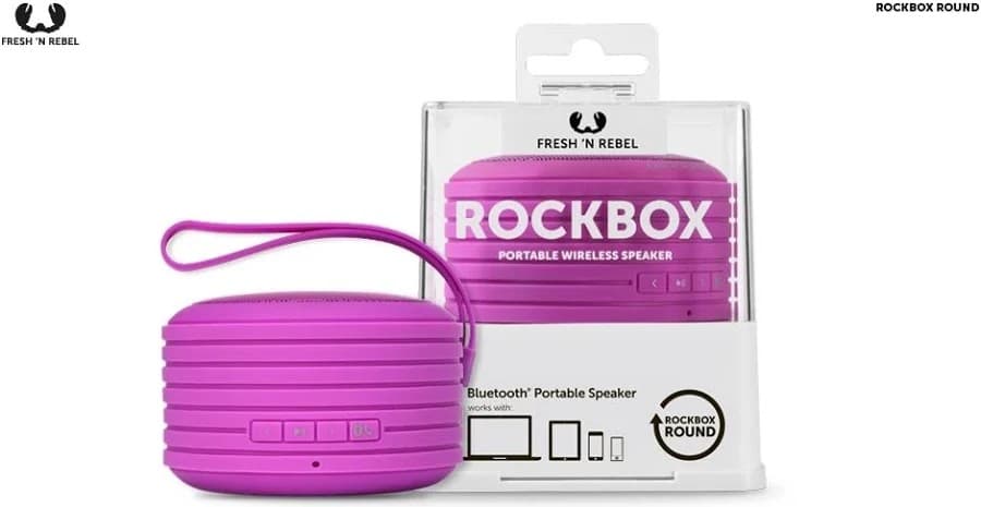 Fresh 'n Rebel Rockbox Round Portable Wireless Bluetooth Speaker - Pink - Image 3