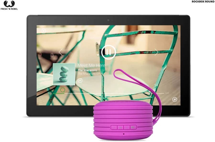 Fresh 'n Rebel Rockbox Round Portable Wireless Bluetooth Speaker - Pink - Image 4