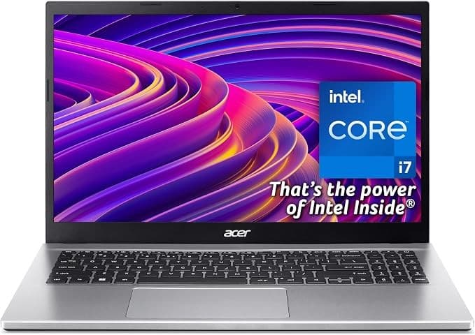 Acer Aspire 3 A315-59 Laptop, Intel Core i7-1255U, 8GB RAM, 512GB SSD, 15.6” Windows 11 – Silver - Image 1