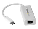 StarTech.com USB C to Gigabit Ethernet Adapter - White - USB 3.1 to RJ45 LAN Network Adapter - USB Type C to Ethernet (US1GC30W) - network adapter - USB-C - Gigabit Ethernet thumbnail 2