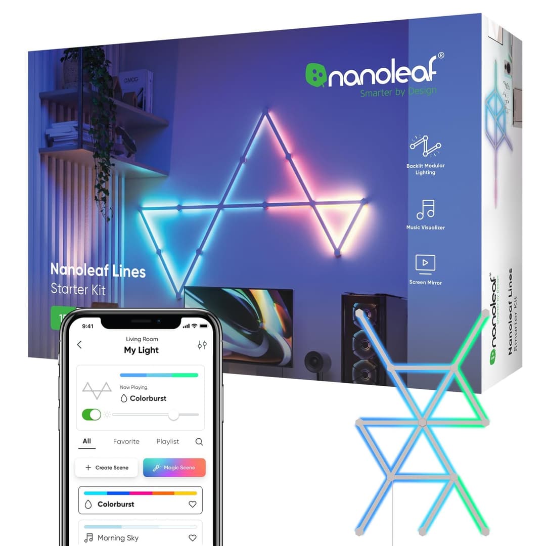 Nanoleaf Lines 60 Degrees Smart LED Light Bars Starter Kit - 15 Pack - Image 1