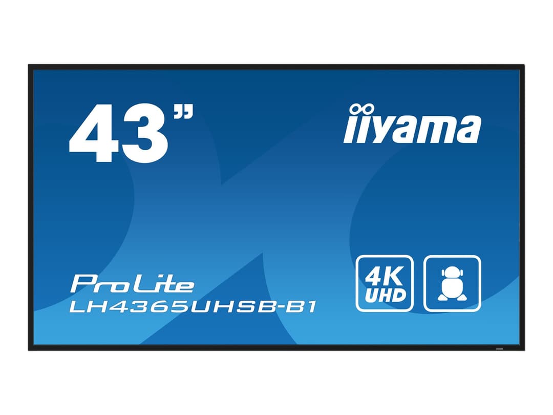 iiyama ProLite LH4365UHSB-B1 43-inch 4K UHD Android Digital Signage Display - Black - Image 1