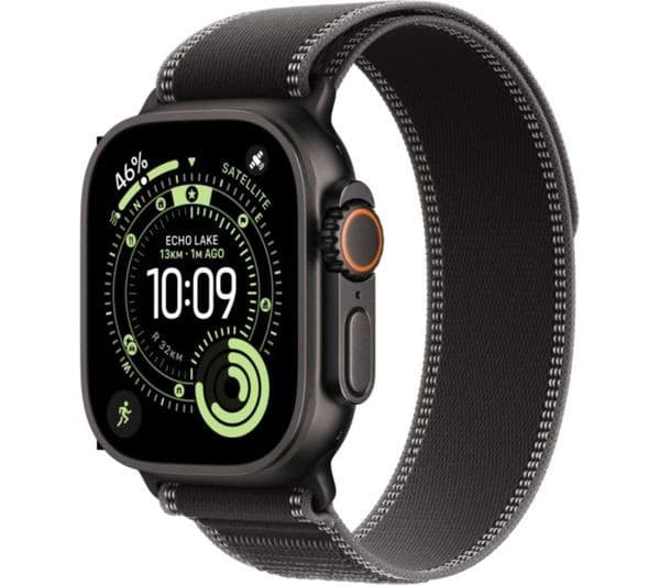 Apple Watch Ultra 3 GPS + Cellular 49mm Black Titanium Case with Black Trail Loop - M/L