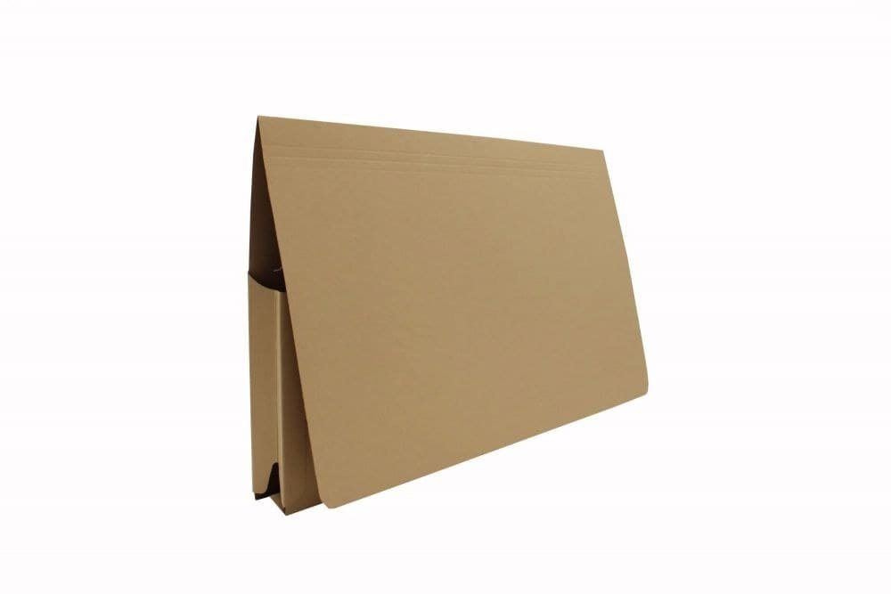 Exacompta Guildhall Full Flap Document Wallet Foolscap 315gsm Pack of 50 - Buff - Image 1