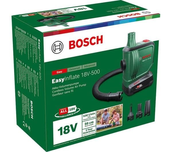 BOSCH EasyInflate 18V-500 0603947270 Cordless Air Pump with 2.0Ah Battery & Charger - Image 8