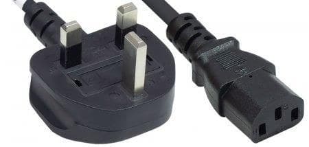 Manhattan UK 3-Pin Plug to C13 Power Cord 1.8m 10A - Black - Image 1