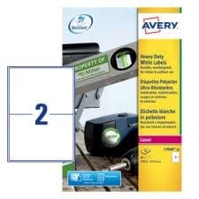 Avery L7068-20 Resistant Labels 20 sheets - 2 Labels per Sheet