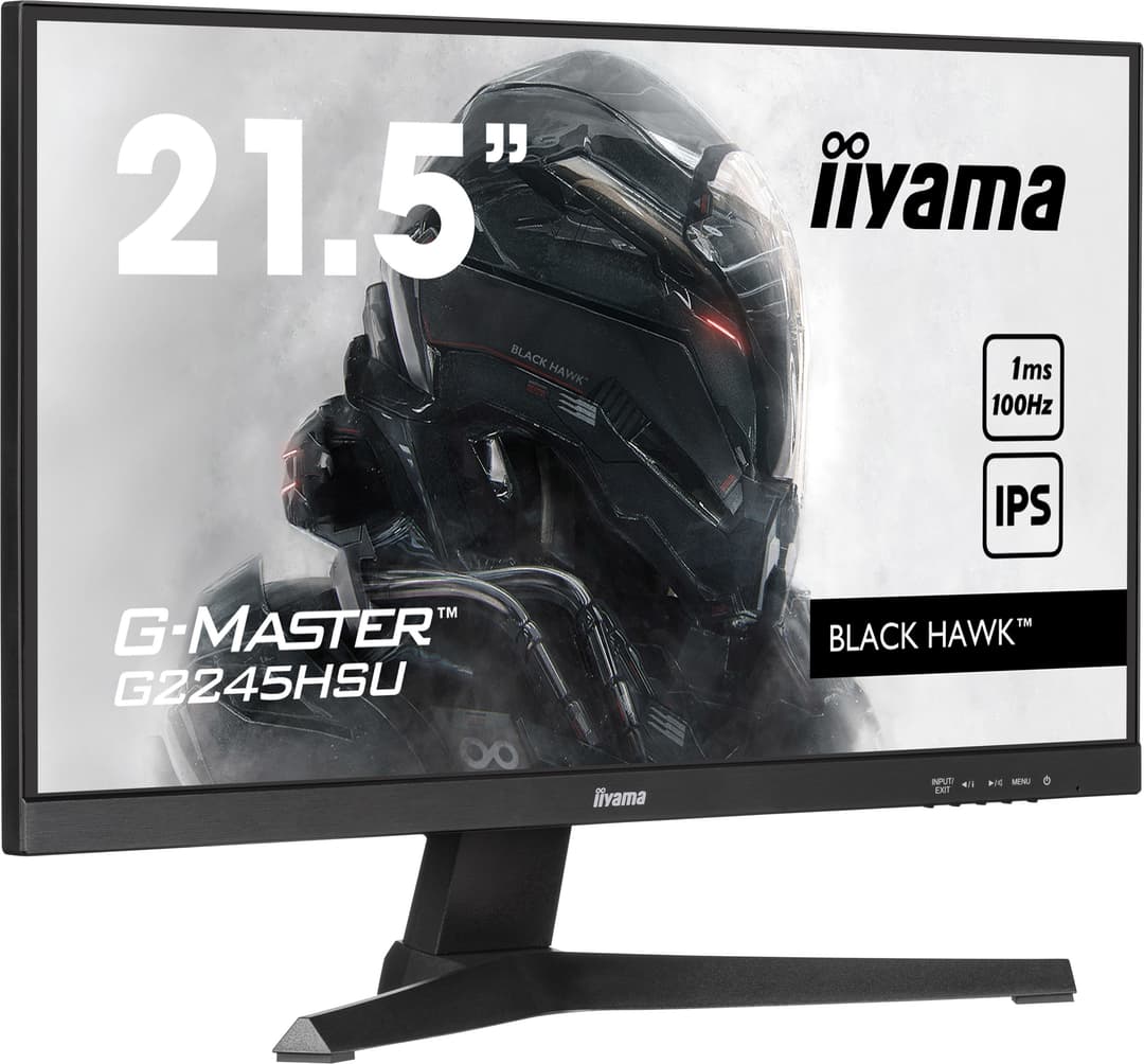 iiyama G-Master G2245HSU-B2 21.5in Full HD IPS 100Hz 1ms FreeSync Gaming Monitor with HDMI, DisplayPort and USB Hub - Black (G2245HSU-B2) - Image 1