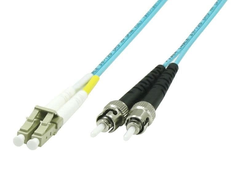 Microconnect OM3 LC-ST Duplex LSZH Fibre Patch Cable Aqua - 1m - Image 1