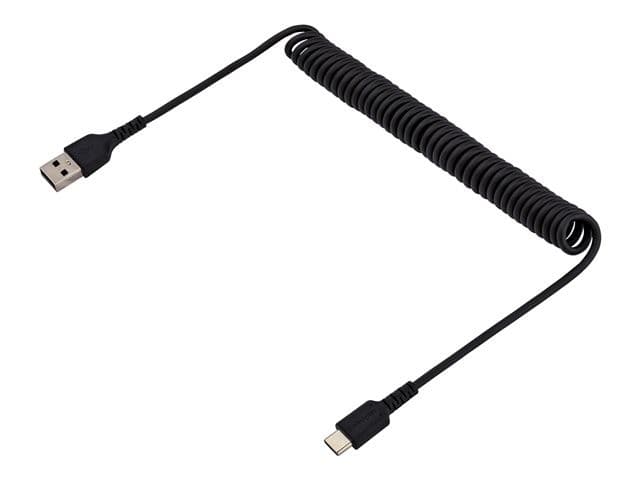 StarTech Coiled USB-A to USB-C Cable USB 2.0 Black 1m - Image 3