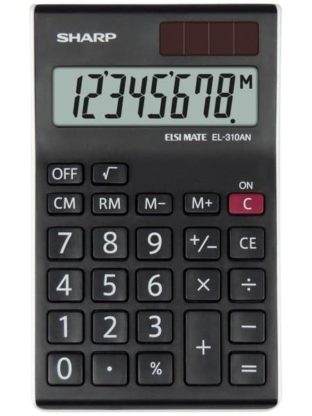Sharp EL-310AN 8-Digit Semi-Desktop Calculator - Black